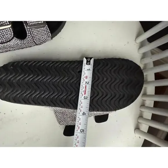 Madden Girl Black Sandals with Rhinestone Buckled Straps - Picture 4 of 6